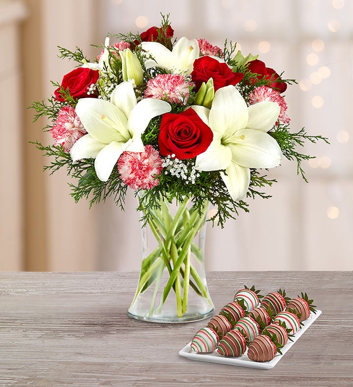 Deliciously Decadent™ Festive Bouquet & Holiday Cheer Strawberries